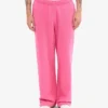 Pantalon de survêtement bio coupe droite - rose bubble-gum