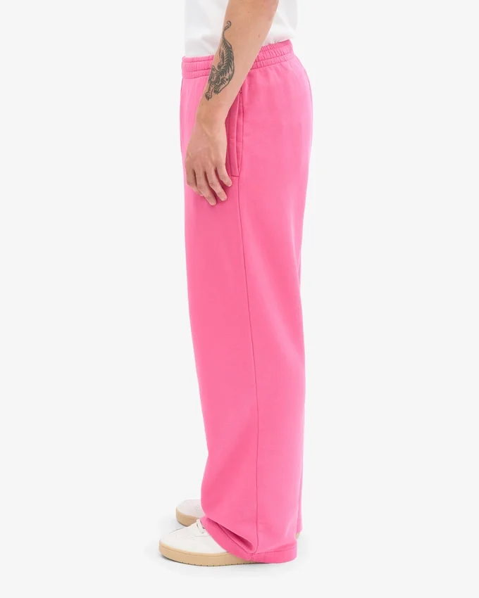 Pantalon de survêtement bio coupe droite - rose bubble-gum