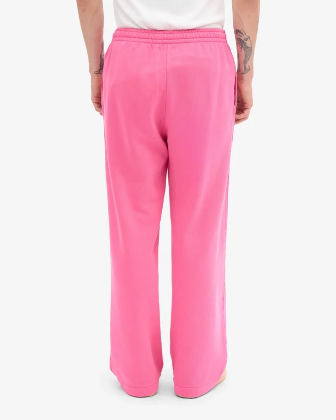 Pantalon de survêtement bio coupe droite - rose bubble-gum