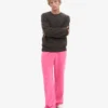 Pantalon de survêtement bio coupe droite - rose bubble-gum