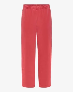 Pantalon de survêtement bio à coupe droite - Rouge délavé