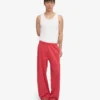 Pantalon de survêtement bio à coupe droite - Rouge délavé