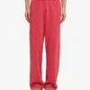 Pantalon de survêtement bio à coupe droite - Rouge délavé