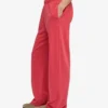 Pantalon de survêtement bio à coupe droite - Rouge délavé
