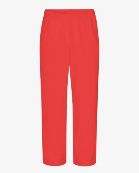 Pantalon de survêtement bio à coupe droite - Rouge mandarine