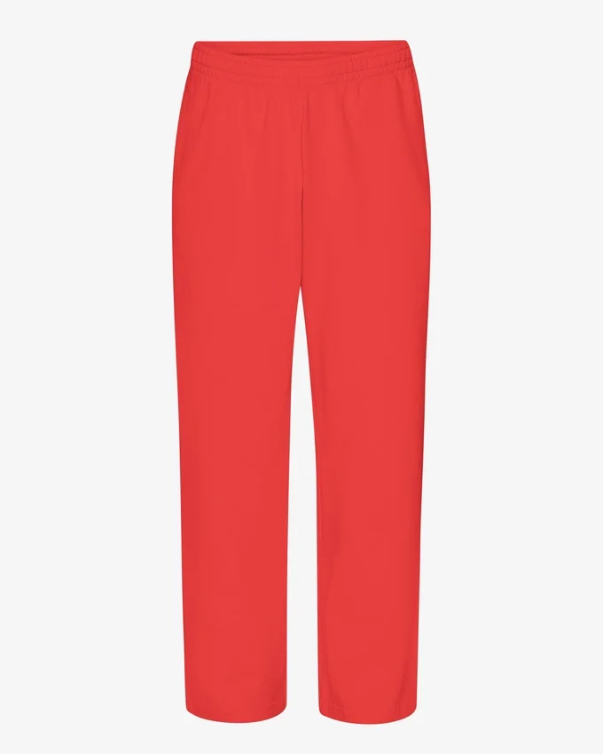 Pantalon de survêtement bio à coupe droite - Rouge mandarine