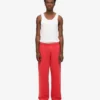 Pantalon de survêtement bio à coupe droite - Rouge mandarine