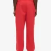 Pantalon de survêtement bio à coupe droite - Rouge mandarine