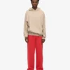 Pantalon de survêtement bio à coupe droite - Rouge mandarine