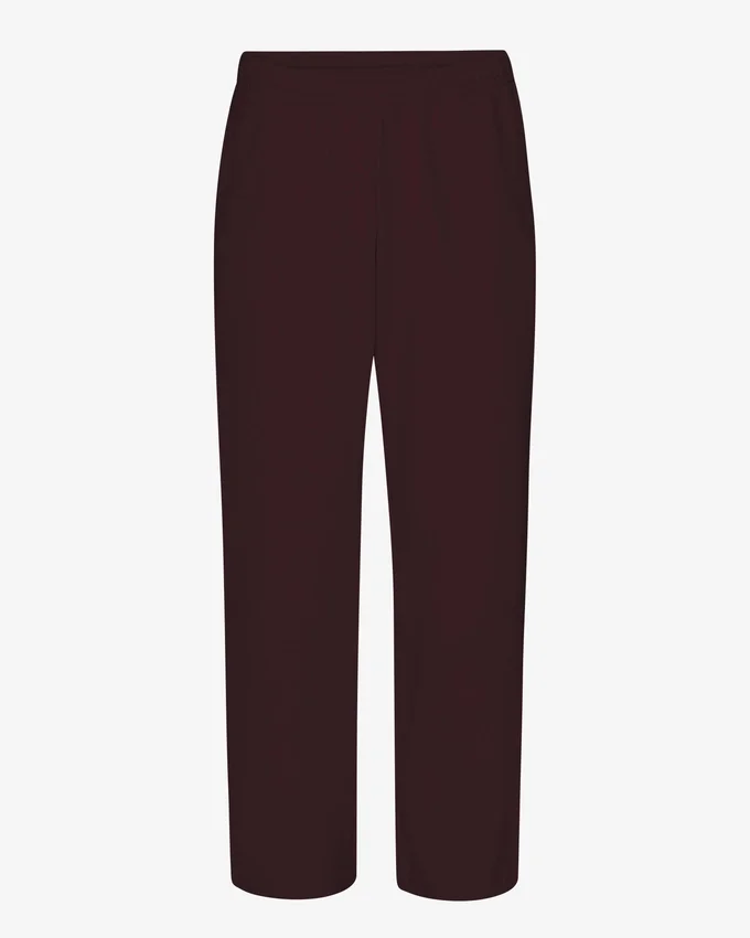 Pantalon de survêtement bio à coupe droite - Rouge sang de bœuf