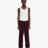 Pantalon de survêtement bio à coupe droite - Rouge sang de bœuf