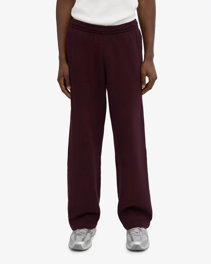 Pantalon de survêtement bio à coupe droite - Rouge sang de bœuf