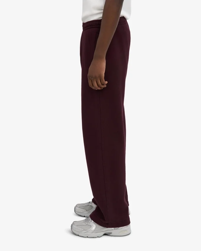 Pantalon de survêtement bio à coupe droite - Rouge sang de bœuf