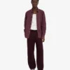 Pantalon de survêtement bio à coupe droite - Rouge sang de bœuf