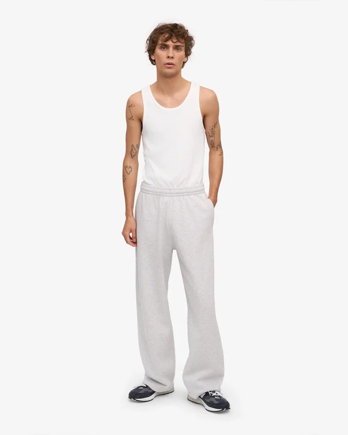 Pantalon de survêtement bio à coupe droite - Snow Melange