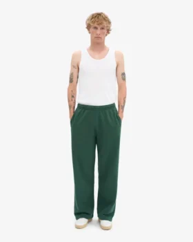 Pantalon de survêtement bio à coupe droite – Vert émeraude