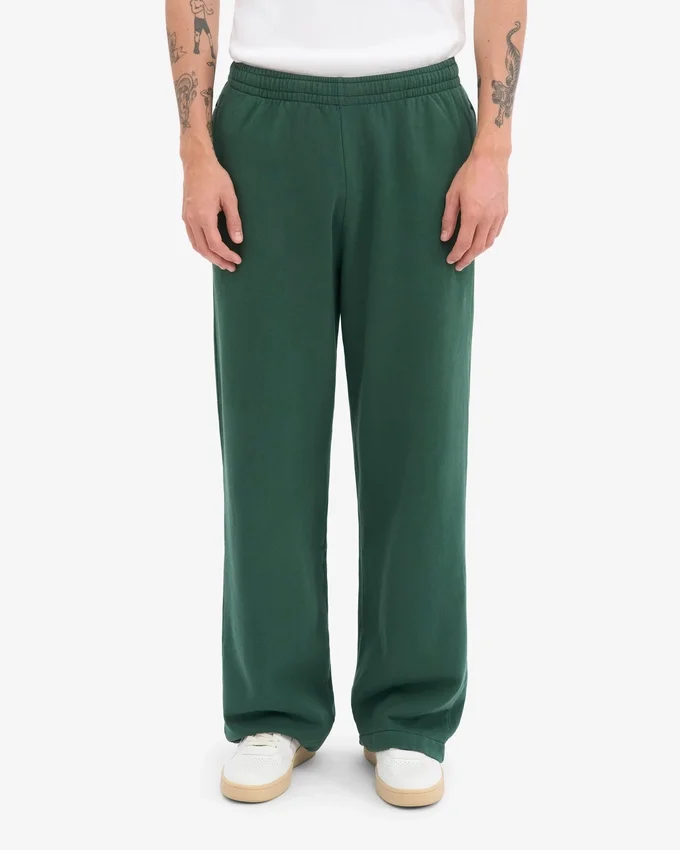 Pantalon de survêtement bio à coupe droite - Vert émeraude
