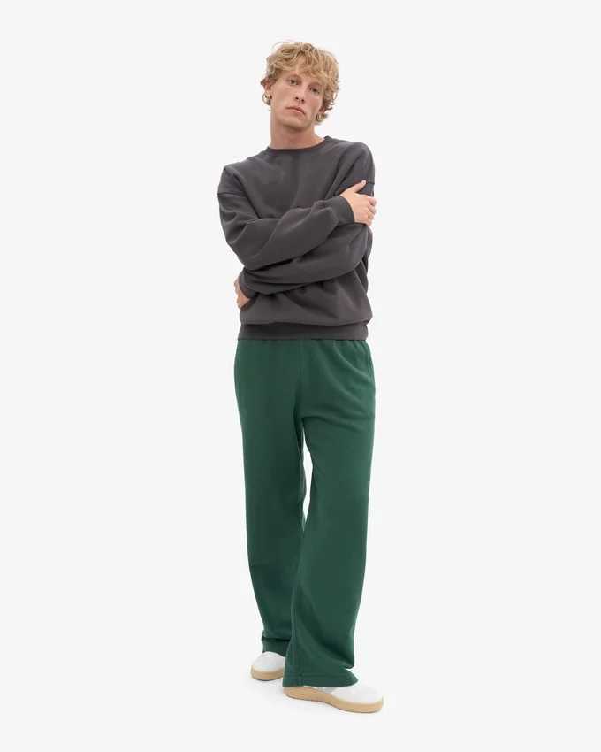 Pantalon de survêtement bio à coupe droite - Vert émeraude