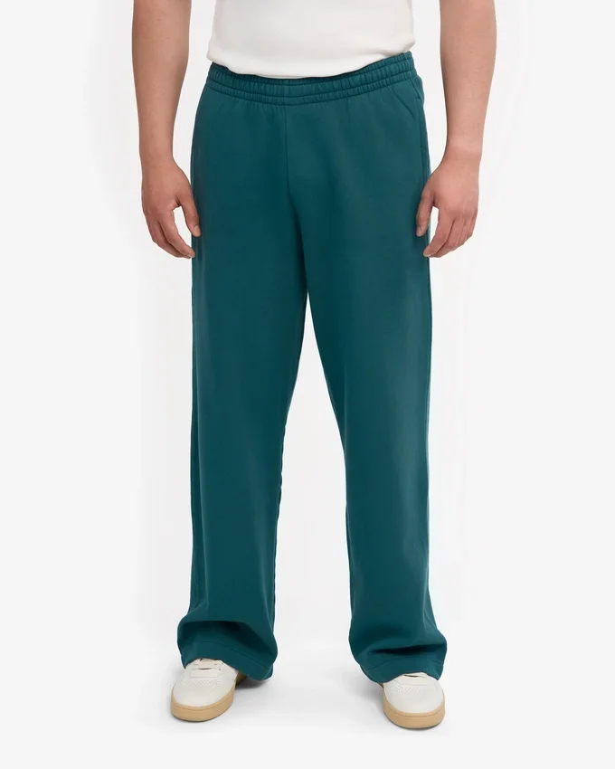 Pantalon de survêtement bio à coupe droite - Vert océan