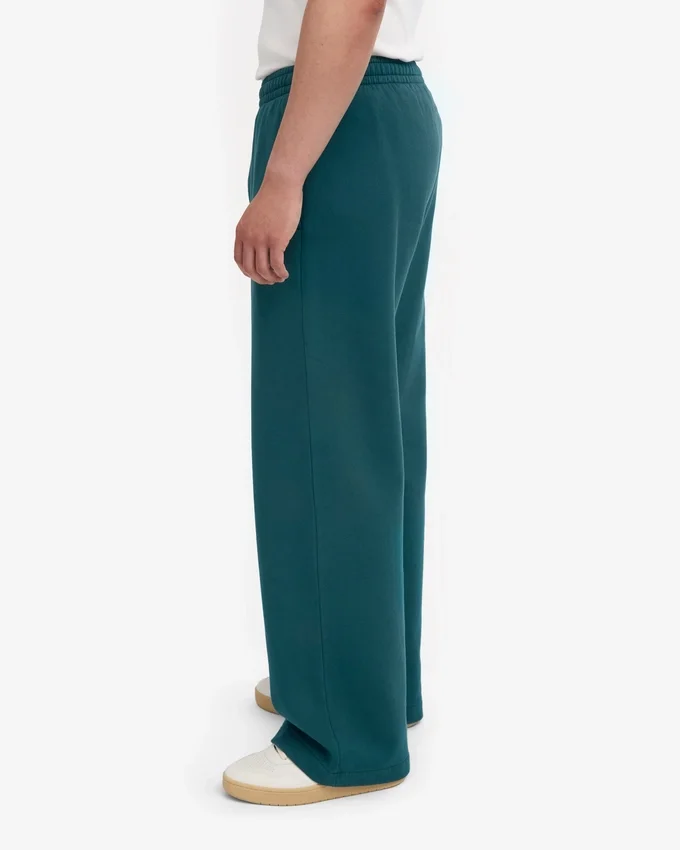 Pantalon de survêtement bio à coupe droite - Vert océan