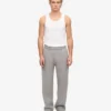 Pantalon de survêtement droit en coton bio - Gris chiné