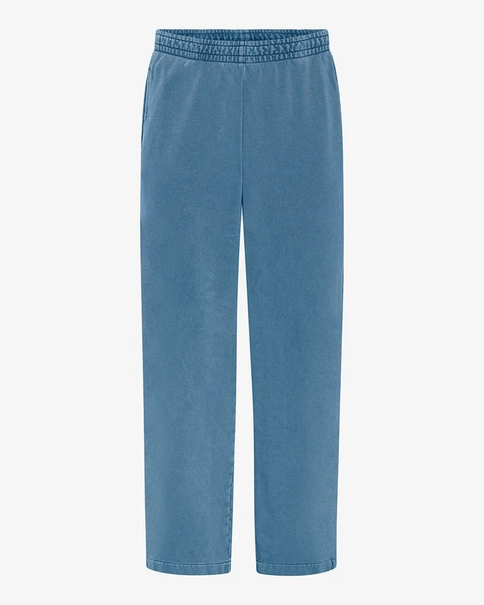 Pantalon de survêtement droit en coton bio - Indigo délavé