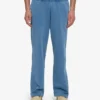 Pantalon de survêtement droit en coton bio - Indigo délavé