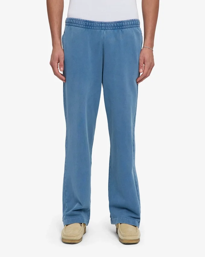 Pantalon de survêtement droit en coton bio - Indigo délavé