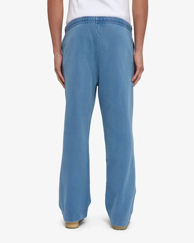 Pantalon de survêtement droit en coton bio - Indigo délavé