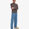 Pantalon de survêtement droit en coton bio - Indigo délavé