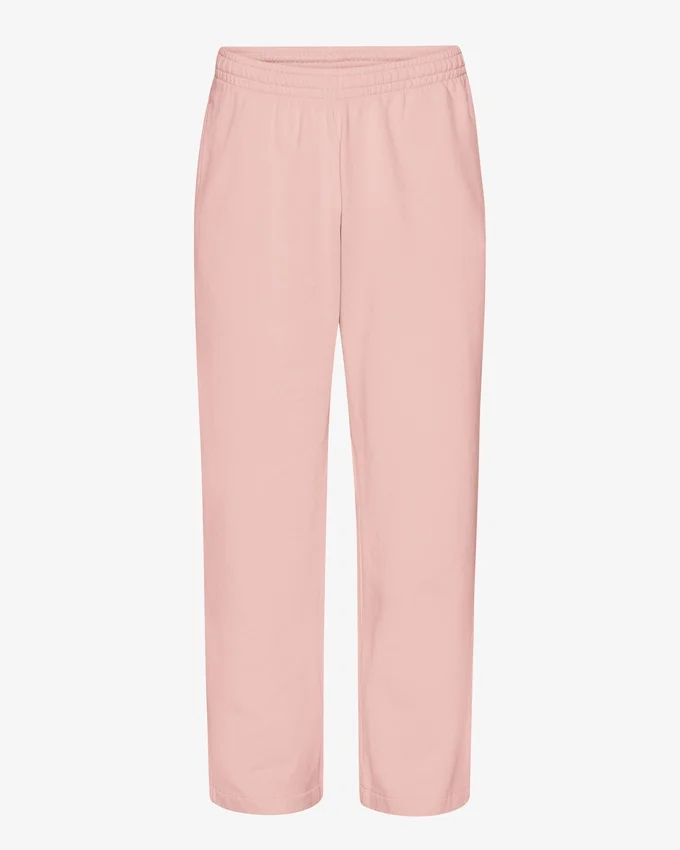 Pantalon de survêtement droit en coton bio - Rose délavé