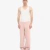 Pantalon de survêtement droit en coton bio - Rose délavé