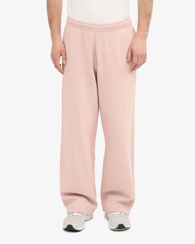 Pantalon de survêtement droit en coton bio - Rose délavé