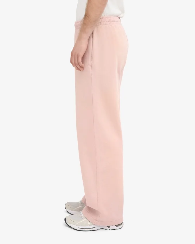 Pantalon de survêtement droit en coton bio - Rose délavé