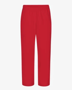 Pantalon de survêtement en coton bio à coupe droite - Rouge écarlate