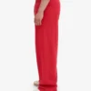 Pantalon de survêtement en coton bio à coupe droite - Rouge écarlate
