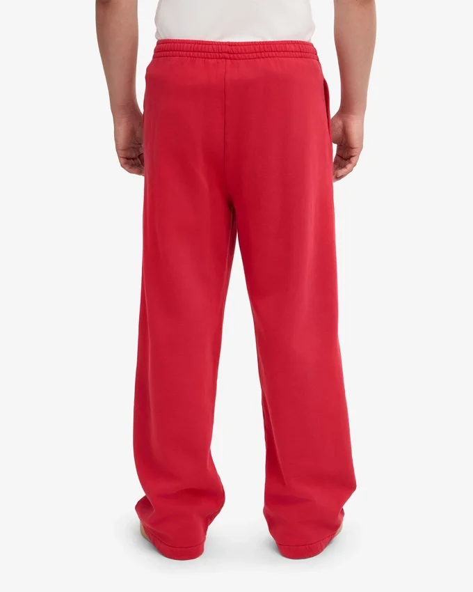 Pantalon de survêtement en coton bio à coupe droite - Rouge écarlate