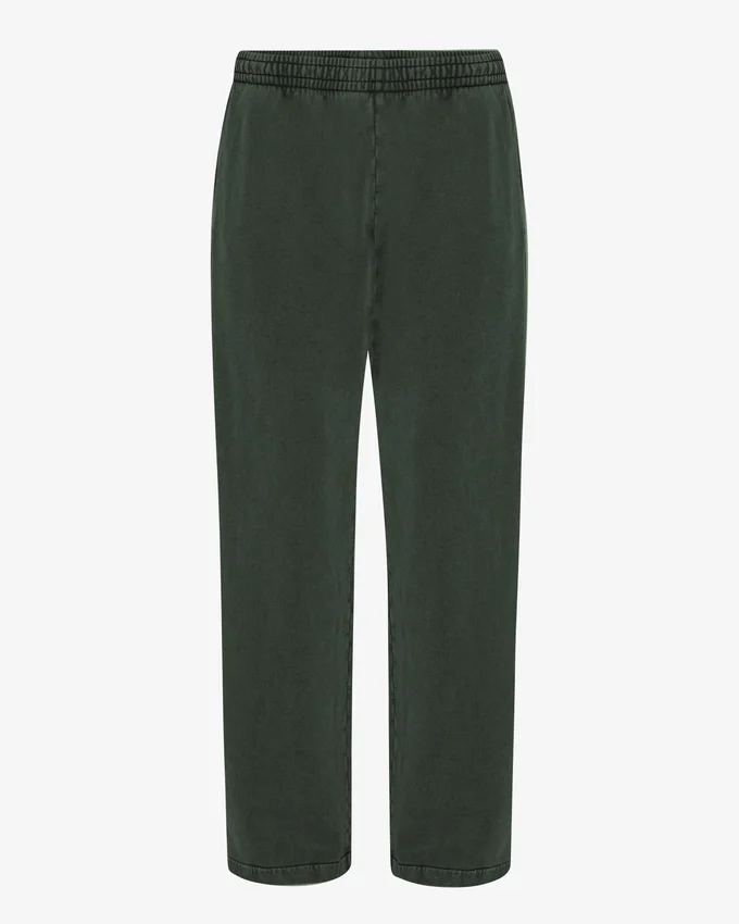 Pantalon de survêtement en lin bio à coupe droite - Vert forêt