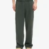 Pantalon de survêtement en lin bio à coupe droite - Vert forêt