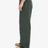 Pantalon de survêtement en lin bio à coupe droite - Vert forêt