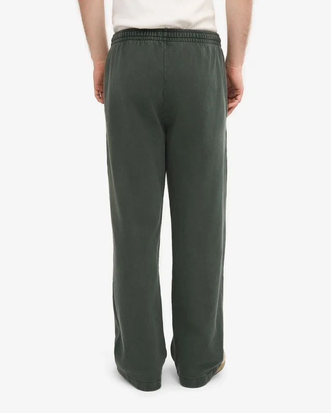 Pantalon de survêtement en lin bio à coupe droite - Vert forêt