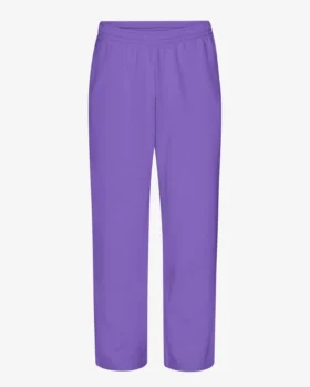 Pantalon de survêtement en lin bio à coupe droite - Violet ultra