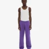 Pantalon de survêtement en lin bio à coupe droite - Violet ultra