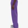 Pantalon de survêtement en lin bio à coupe droite - Violet ultra