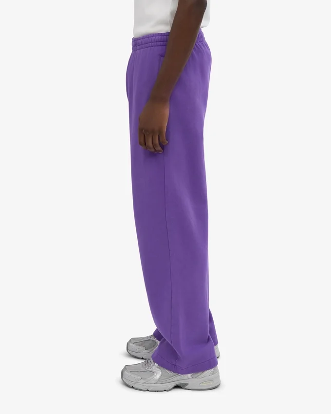 Pantalon de survêtement en lin bio à coupe droite - Violet ultra