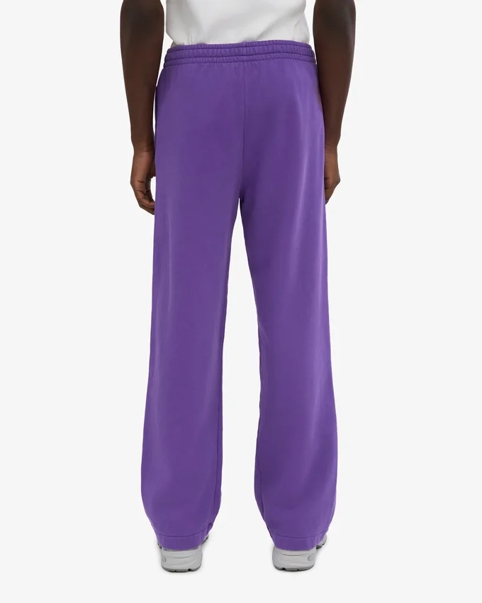 Pantalon de survêtement en lin bio à coupe droite - Violet ultra