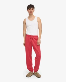 Pantalons de survêtement bio – Rouge délavé