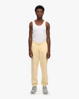 Pantalons de survêtement en coton bio – Jaune pâle