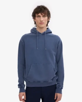 Pull à capuche Classic Organic en coton bio – Bleu Neptune