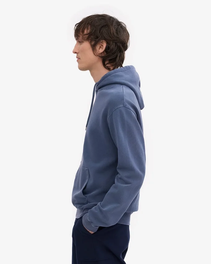 Pull à capuche Classic Organic en coton bio - Bleu Neptune